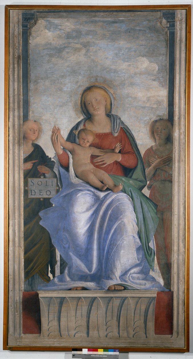 Madonna s dítětem a dva andělé od Bartolomeo Suardi Bramantino