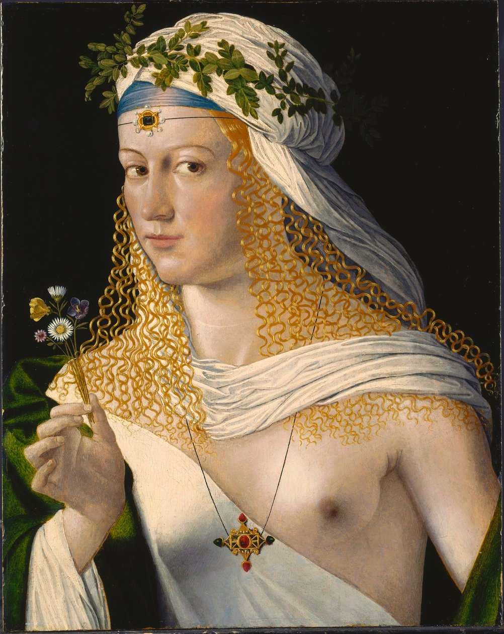 Idealizovaný portrét kurtizány jako Flory od Bartolomeo Veneto