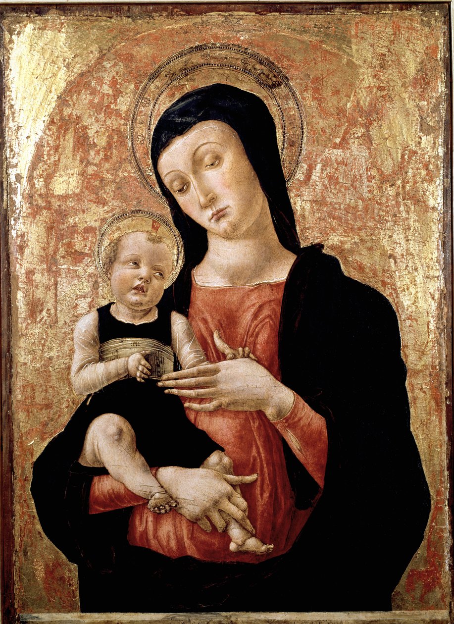 Panna s dítětem Obraz Bartolomea Vivariniho (asi 1432-po 1491) Benátské muzeum 15. století Correr od Bartolomeo Vivarini