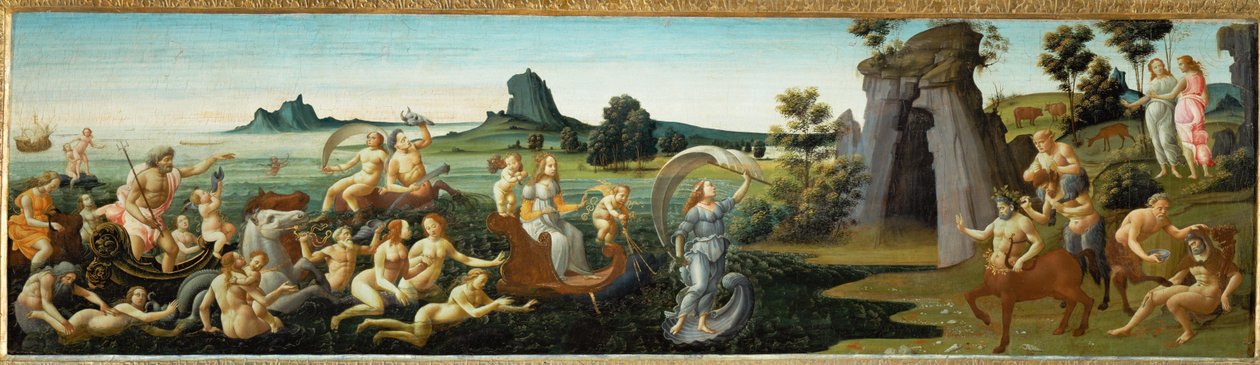 Thetisini stoupenci během jejího svatebního průvodu ... od Bartolomeo di Giovanni