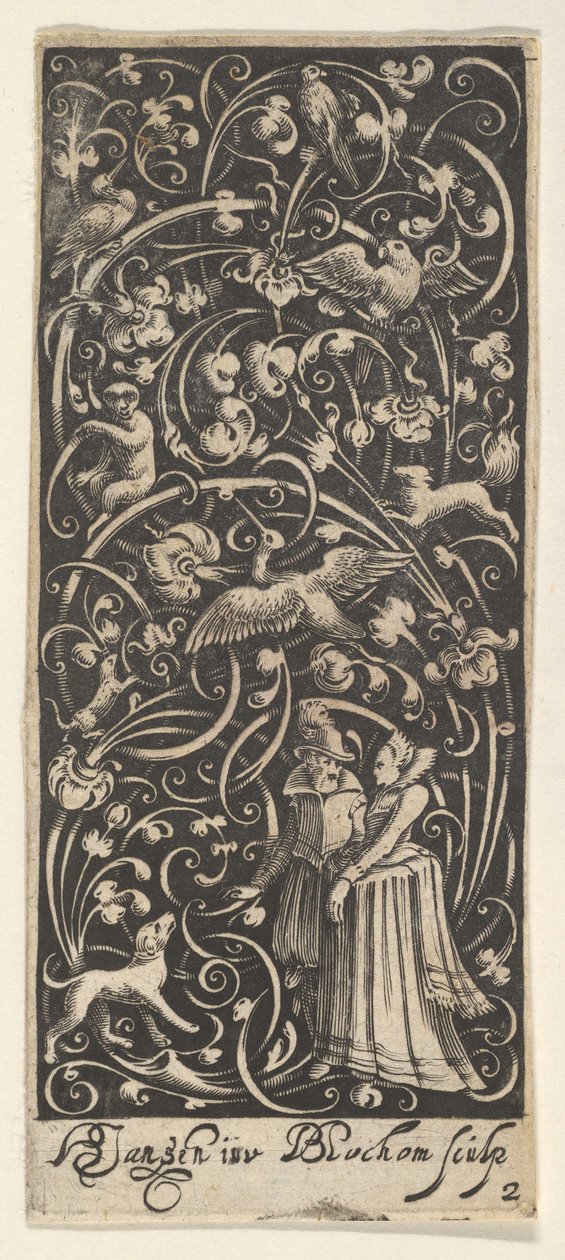 Vertikální panel s mužem a ženou, ca. 1631. od Bartolomeus van Lochom
