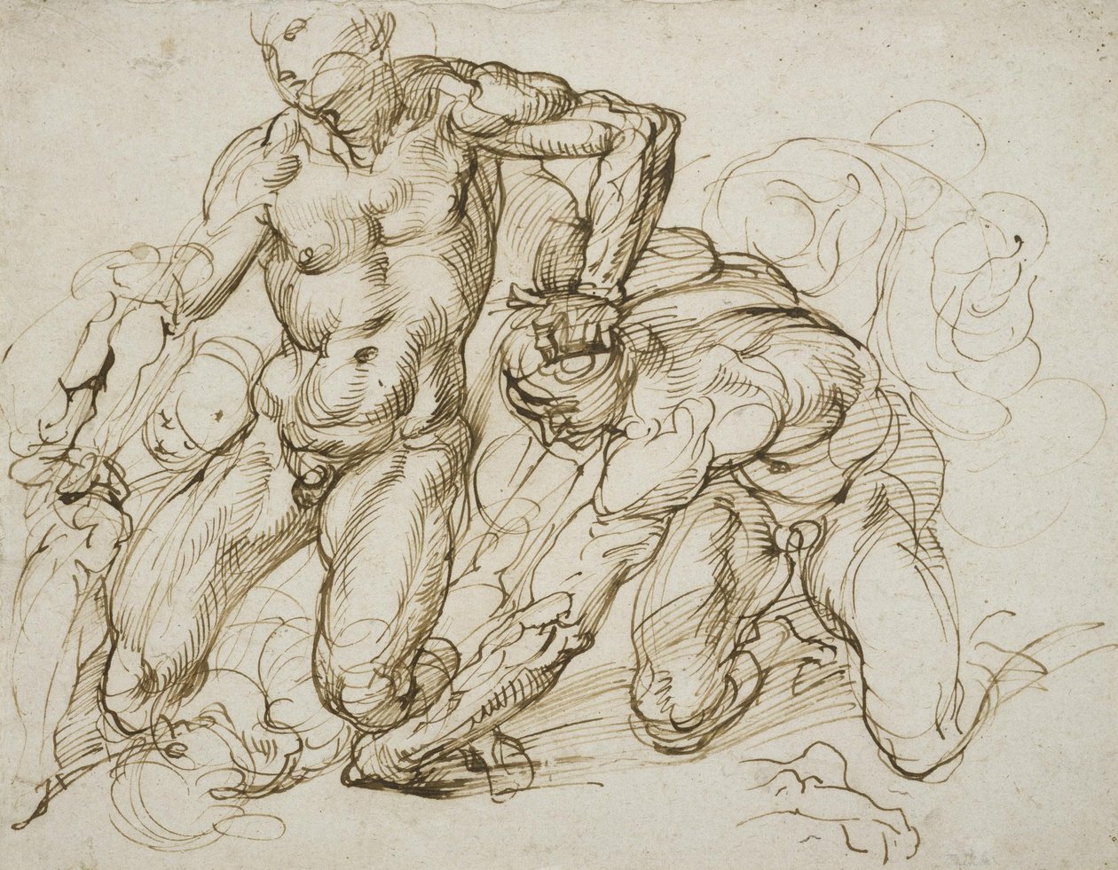 Mužské akty Boj od Bartolomeo Passarotti