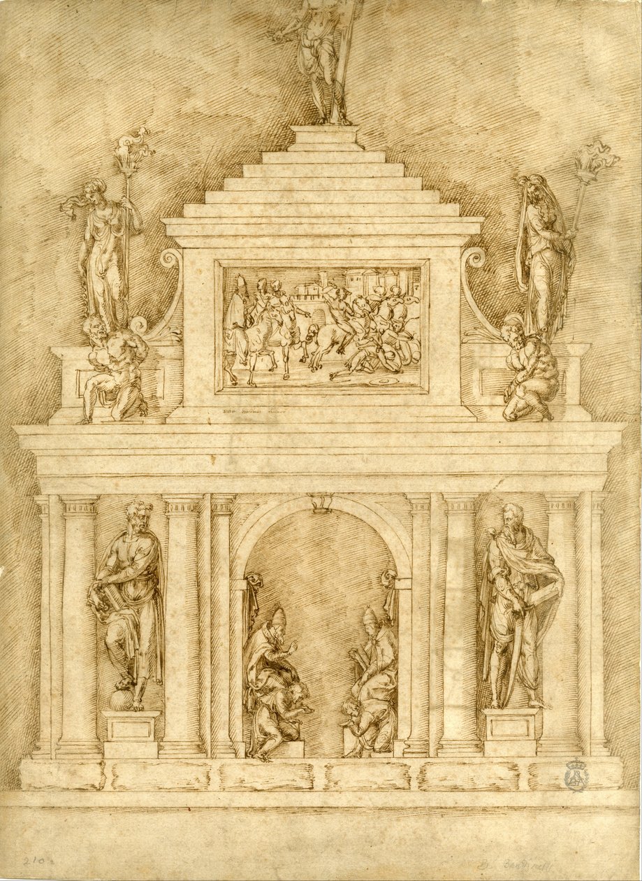 Projekt pro hroby Lva X a Clemente VII od Bartolommeo Bandinelli