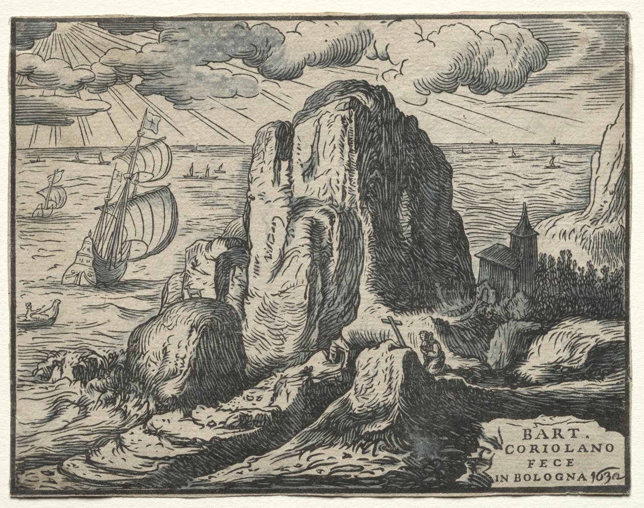 Útes na pobřeží od Bartolommeo Coriolano