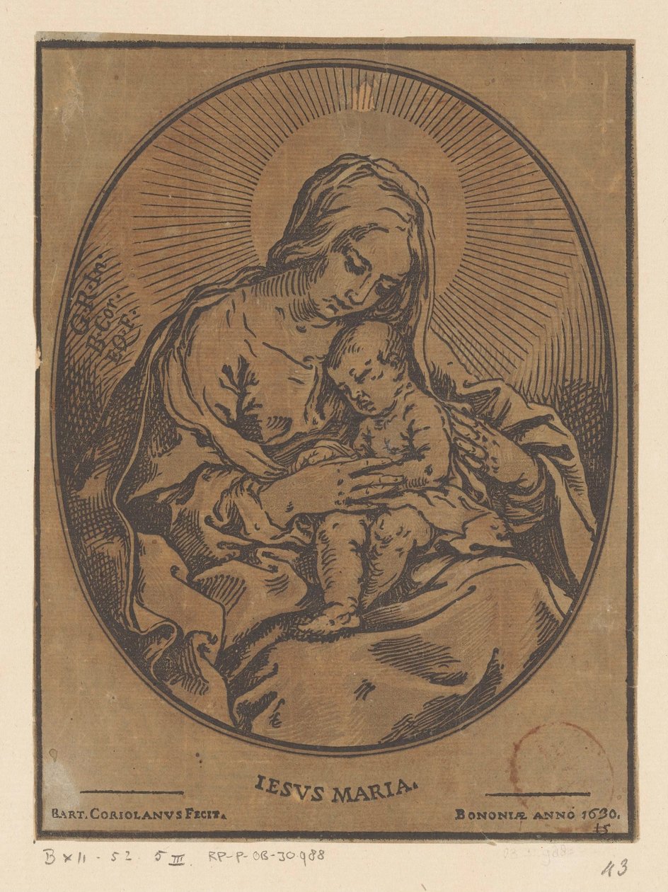 Marie s dítětem Kristem od Bartolommeo Coriolano