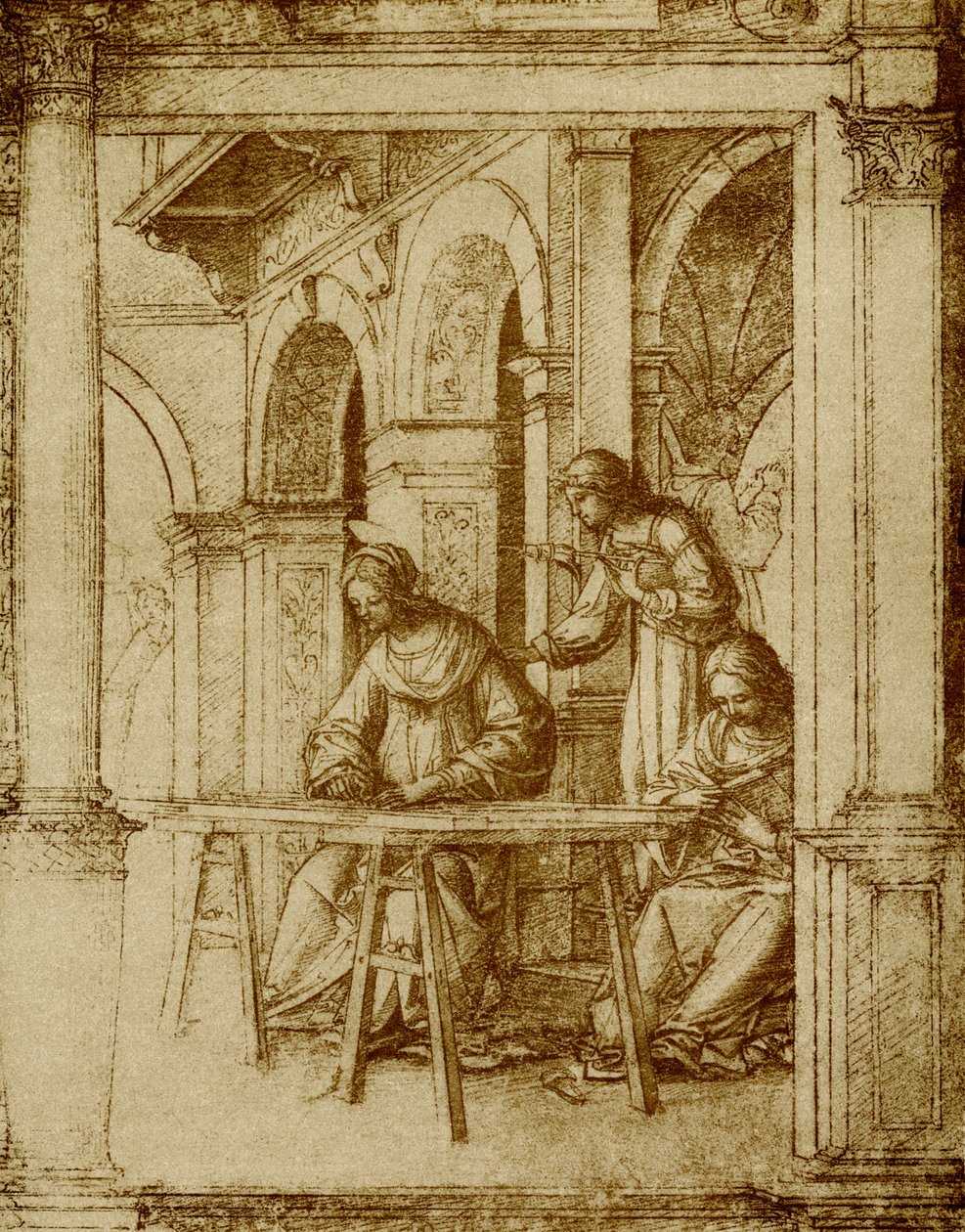 Panna Maria pracuje od Bartolommeo Suardi Bramantino