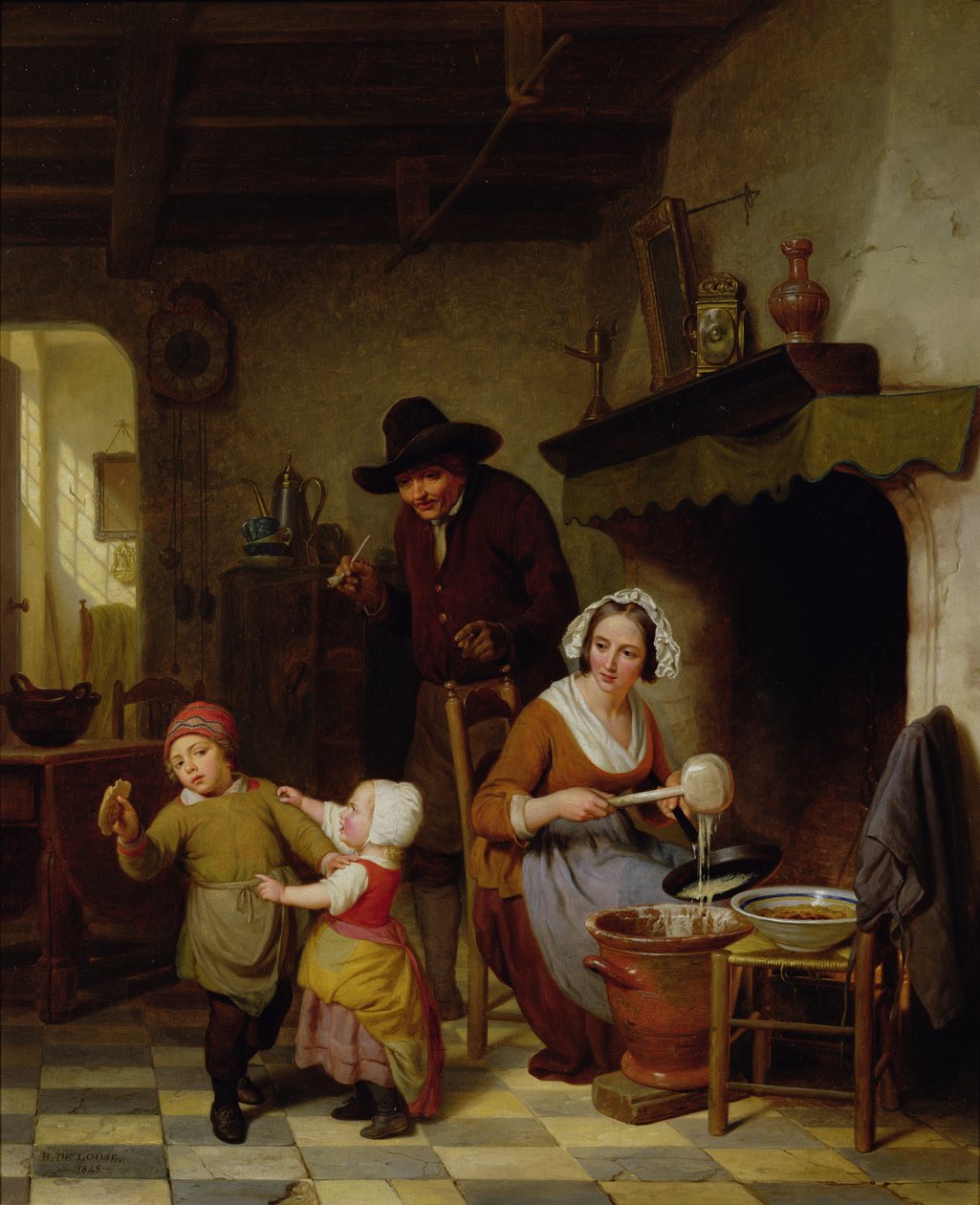 Palačinkový den, 1845 od Basile de Loose