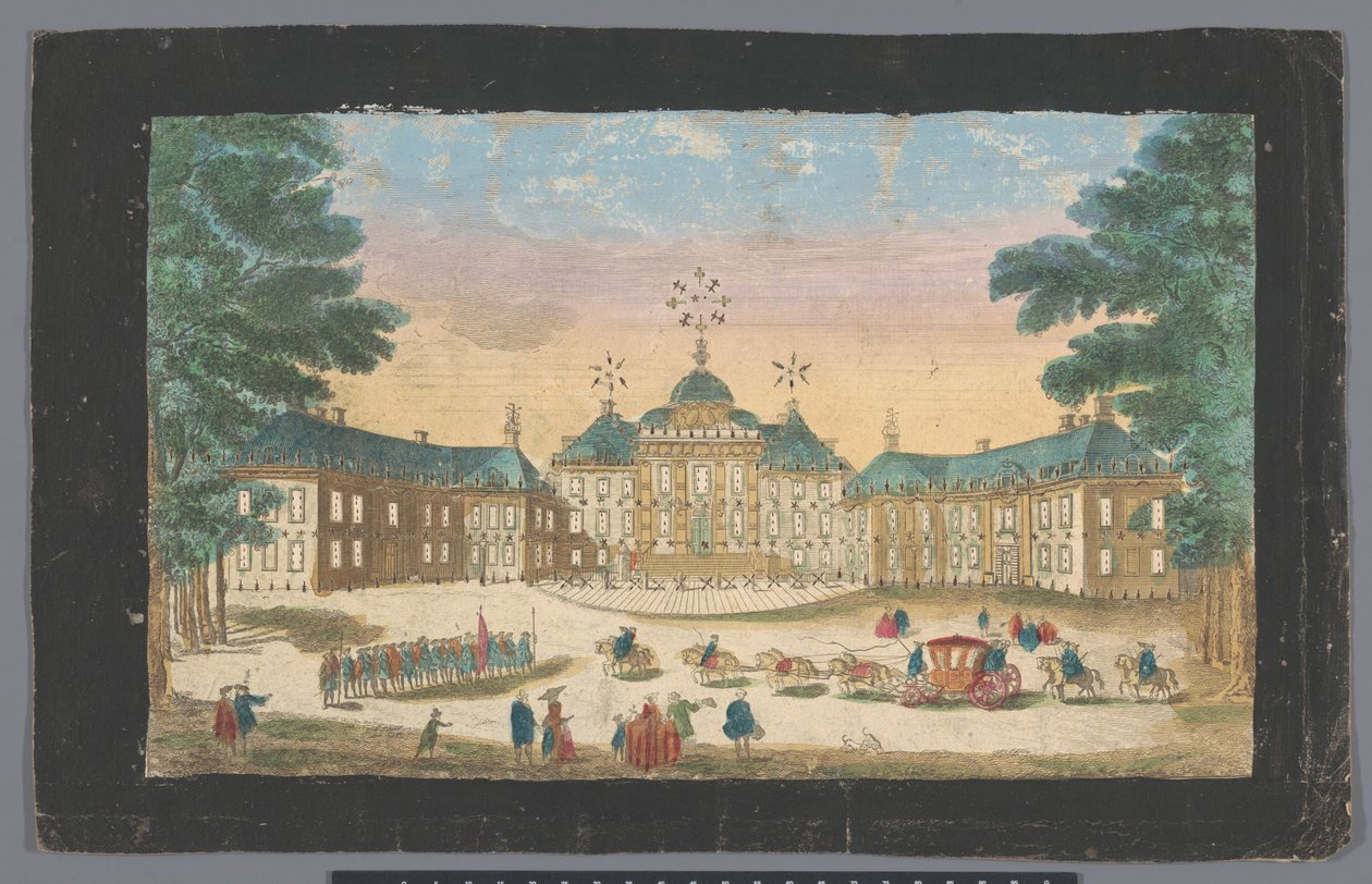 Pohled na přední část paláce Huis ten Bosch v Haagu Pohled zepředu na dům dans le bois de son altesse tercnissime le prince d