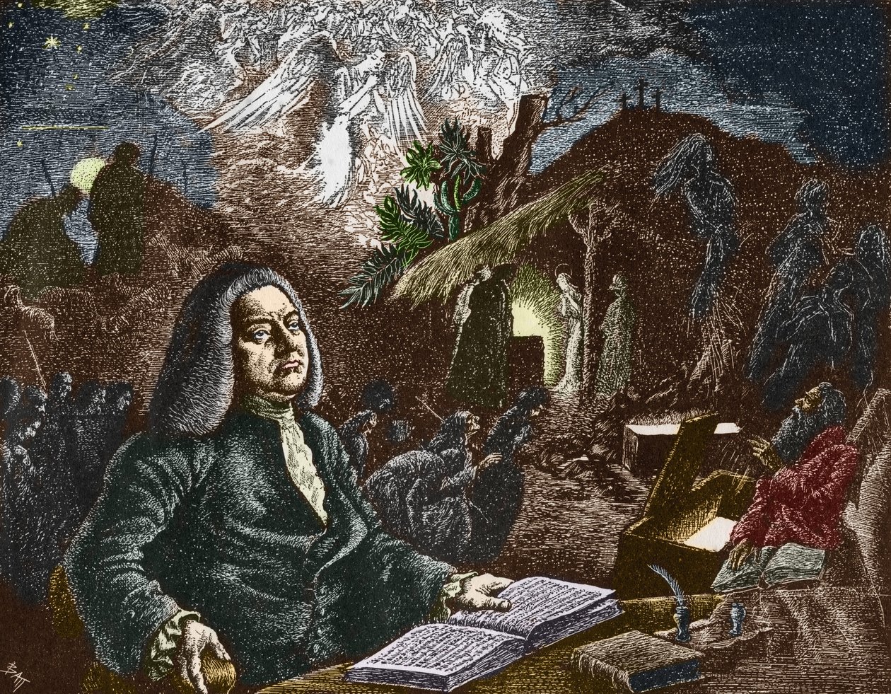 George Frederick Händelin muotokuva (Georg Friedrich Handel od Batt (1892 1945)