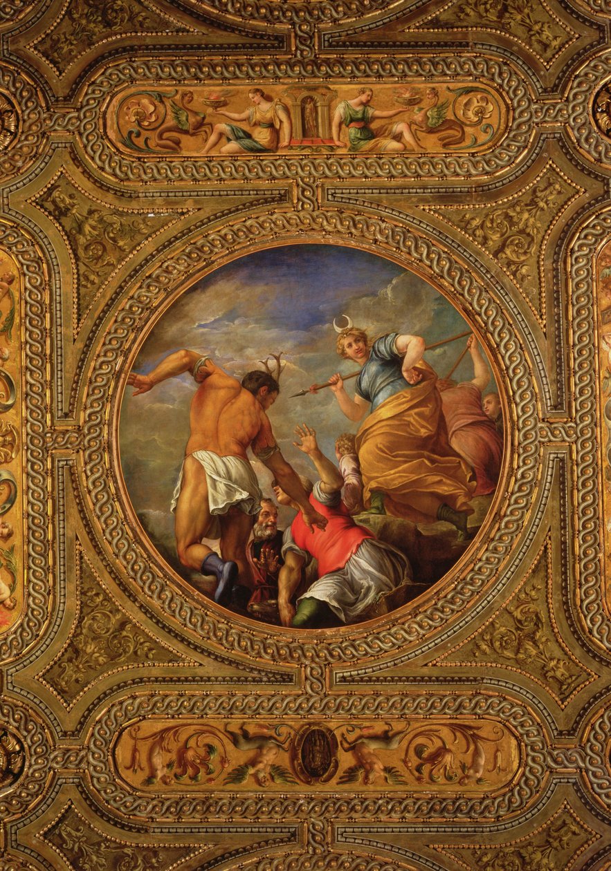 Diana a Actaeon, ze stropu knihovny od Battista Franco