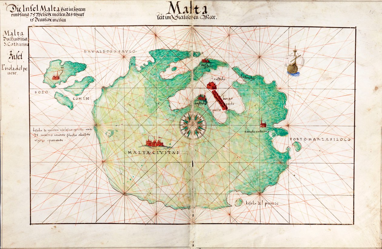 Mapa Malty od Battista Agnese