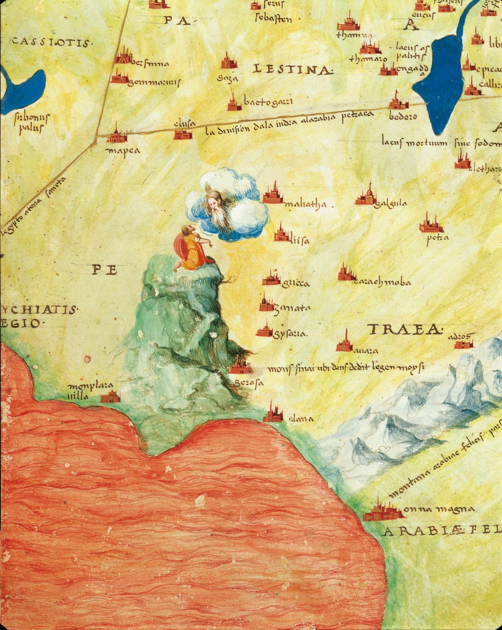 Delta řeky Nilu, Rudé moře a hora Sinaj, z Atlasu světa ve třiceti třech mapách, Battista Agnese od Battista Agnese