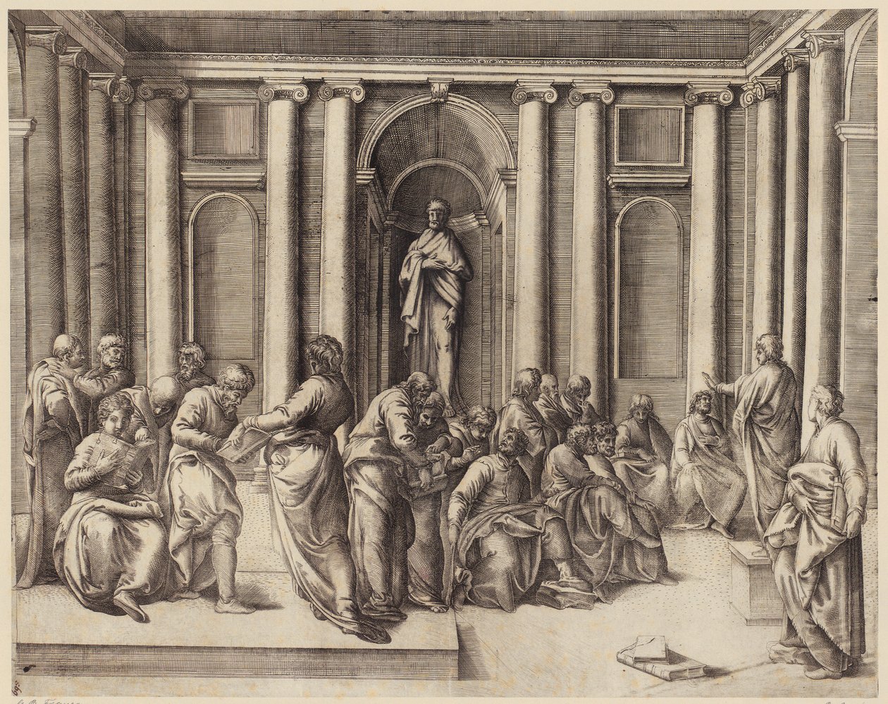 Zwölfjähriger Jesus diskutiert mit den Tempelgelehrten od Battista Franco