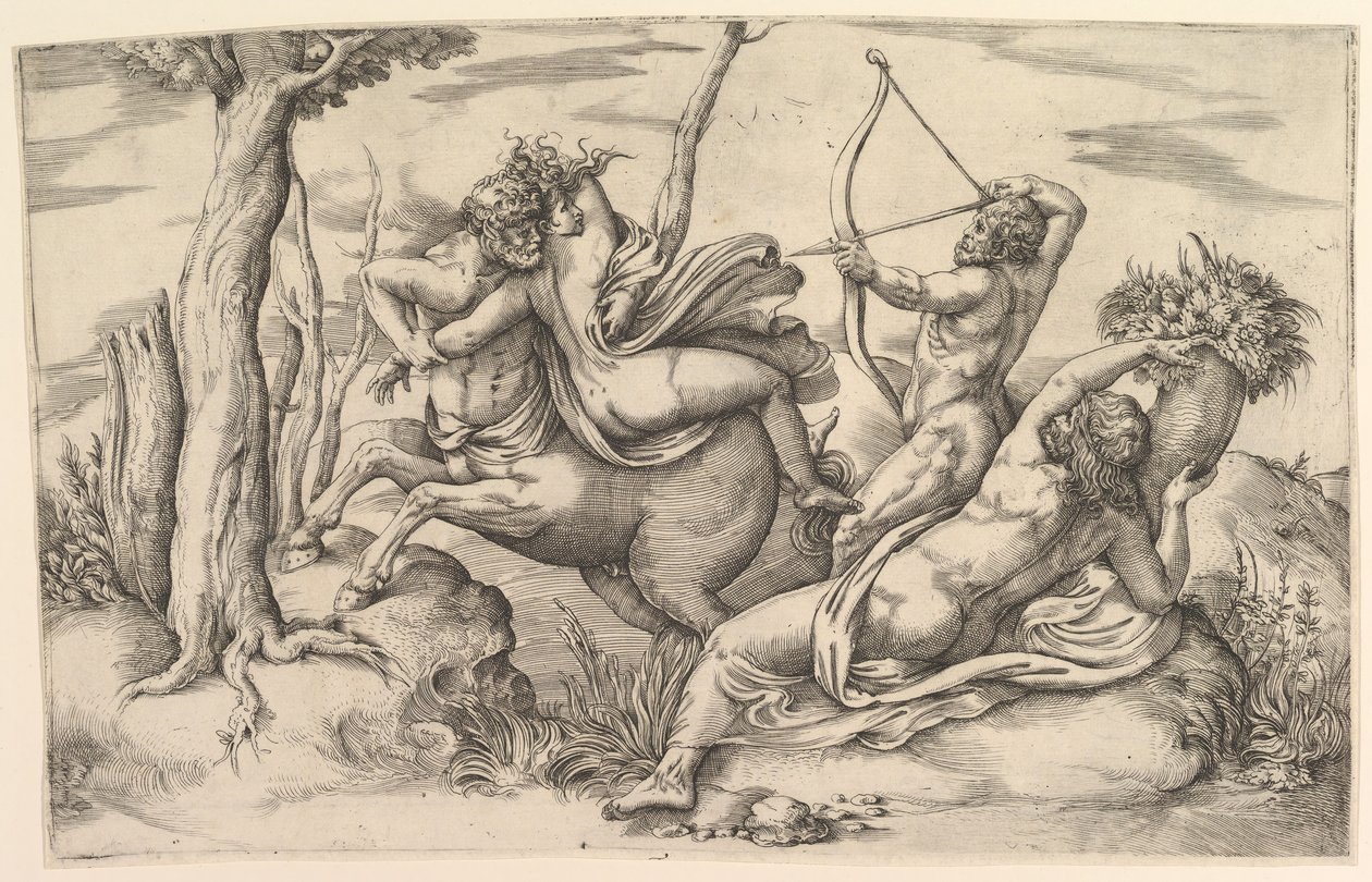 Únos Dejanira. od Battista Franco Veneziano