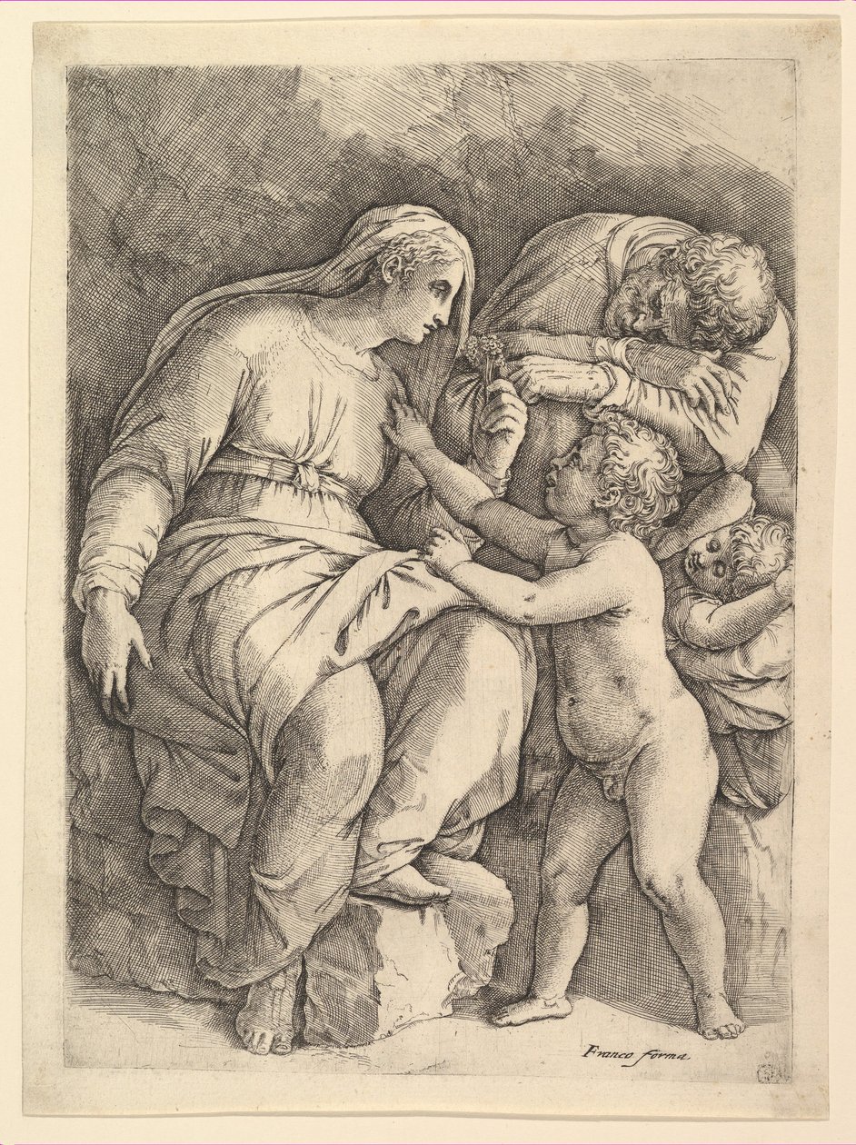 Svatá rodina. od Battista Franco Veneziano