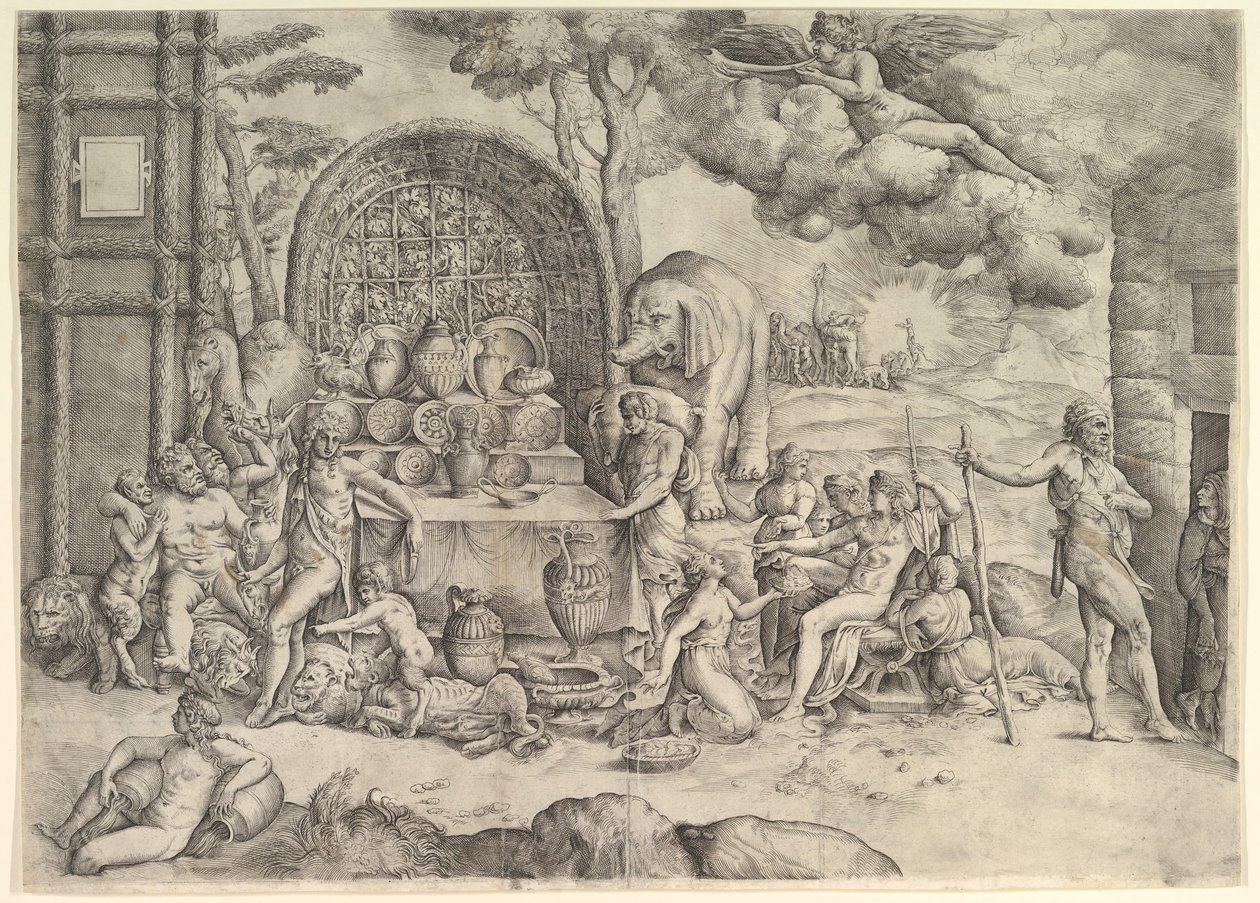 Pravý panel The Wedding of Cupid and Psyche, ca. 1530-61. od Battista Franco Veneziano