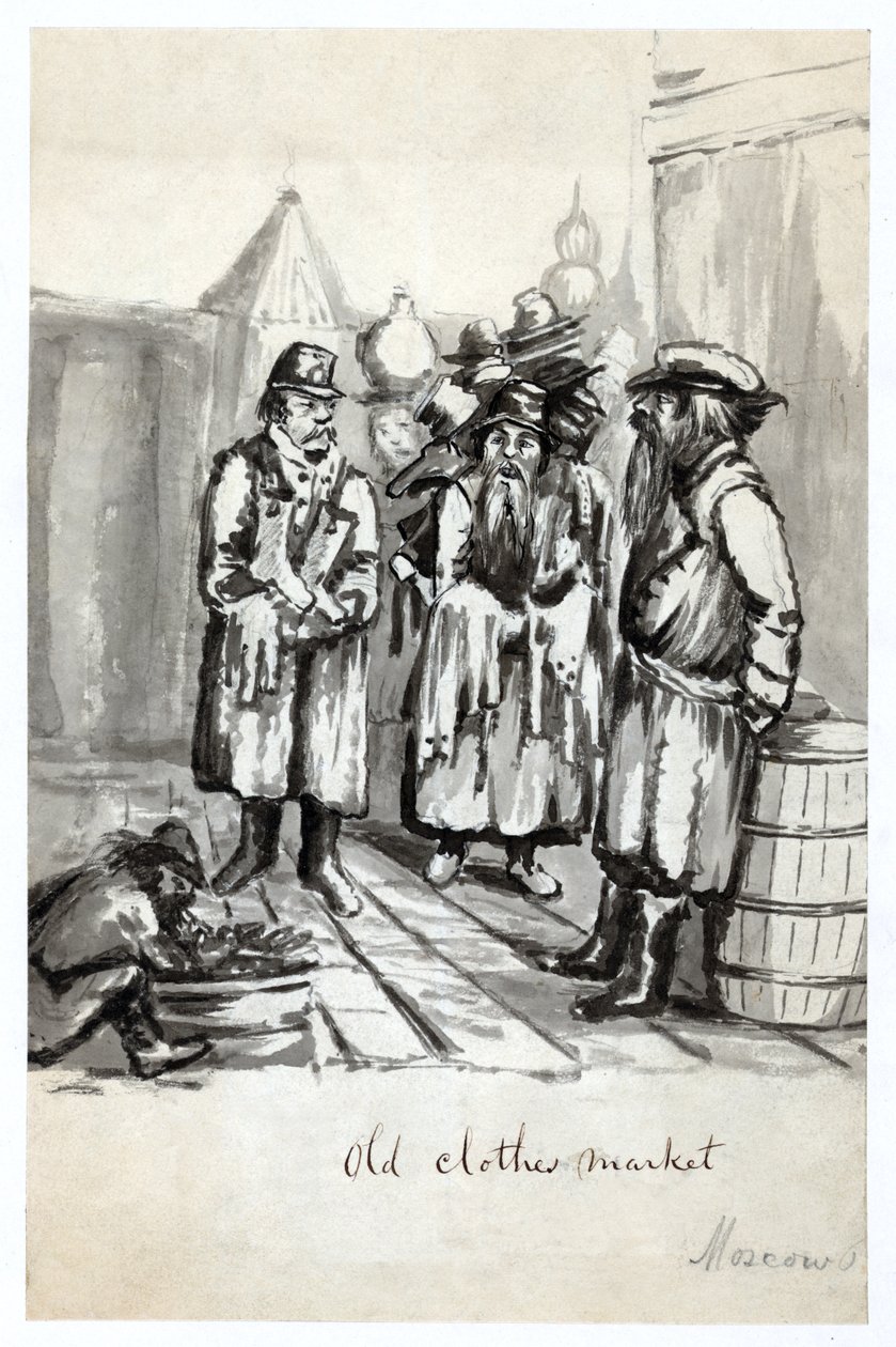 Old Clothes Market, Moskva, vydáno kolem roku 1862 od Bayard Taylor