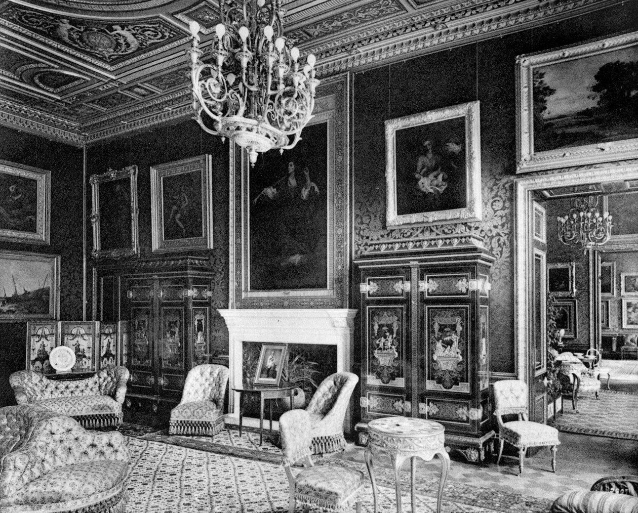 Přijímací pokoj, Grosvenor House, 1908. od Bedford Lemere and Company