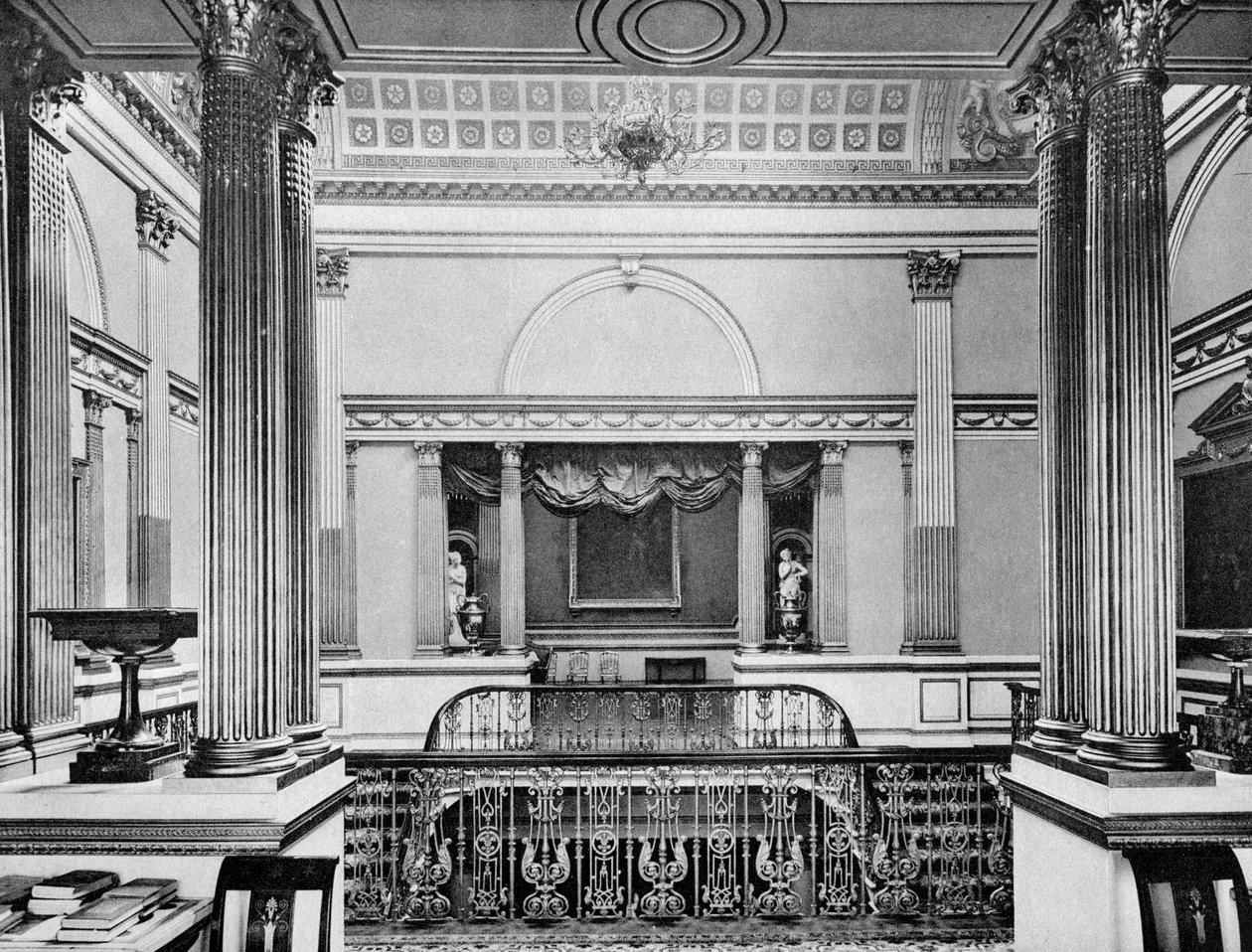 Velké schodiště, Londonderry House, 1908. od Bedford Lemere and Company
