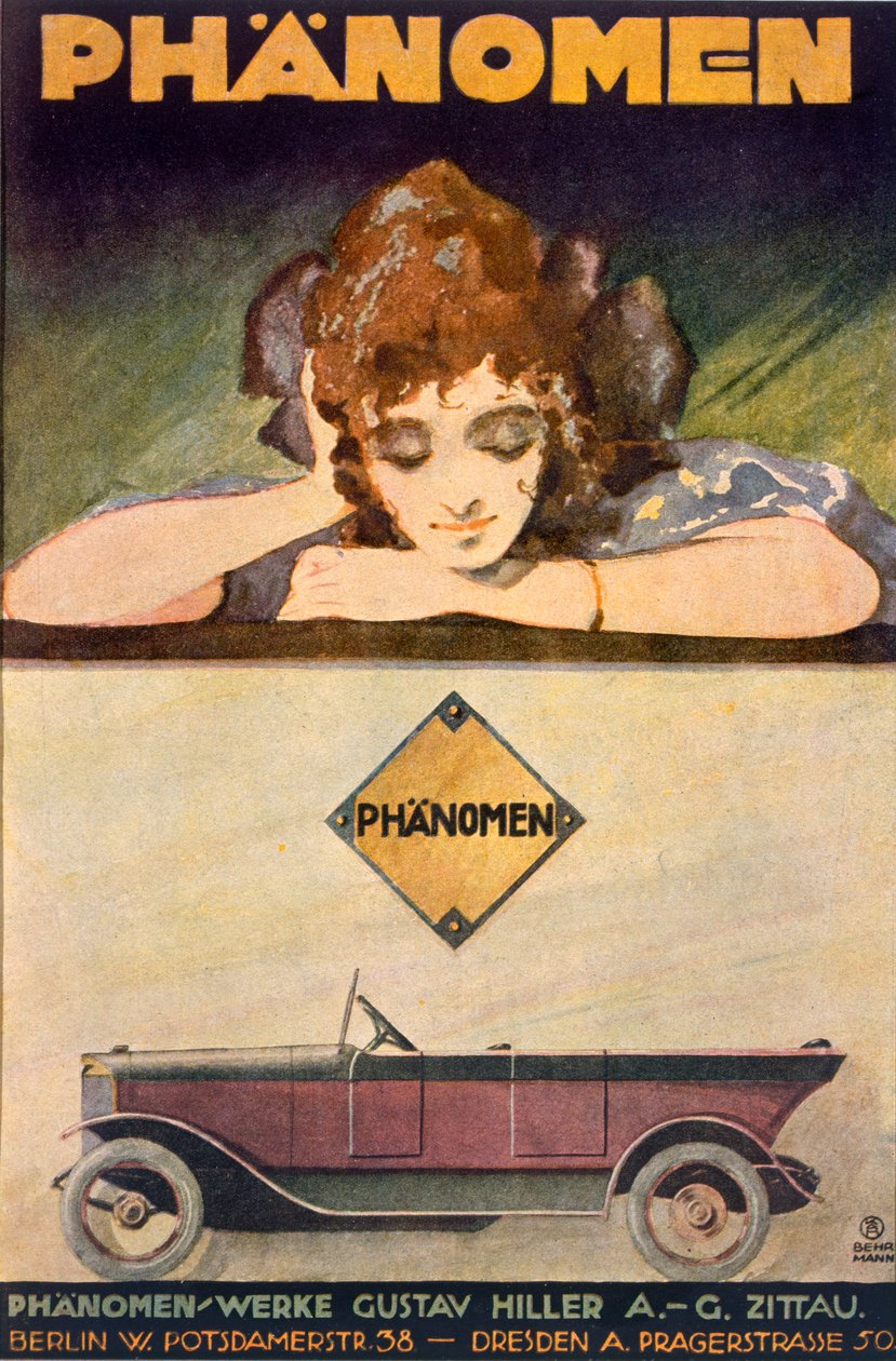 Reklama na vůz Phanomen, 1907-27 od Behrmann