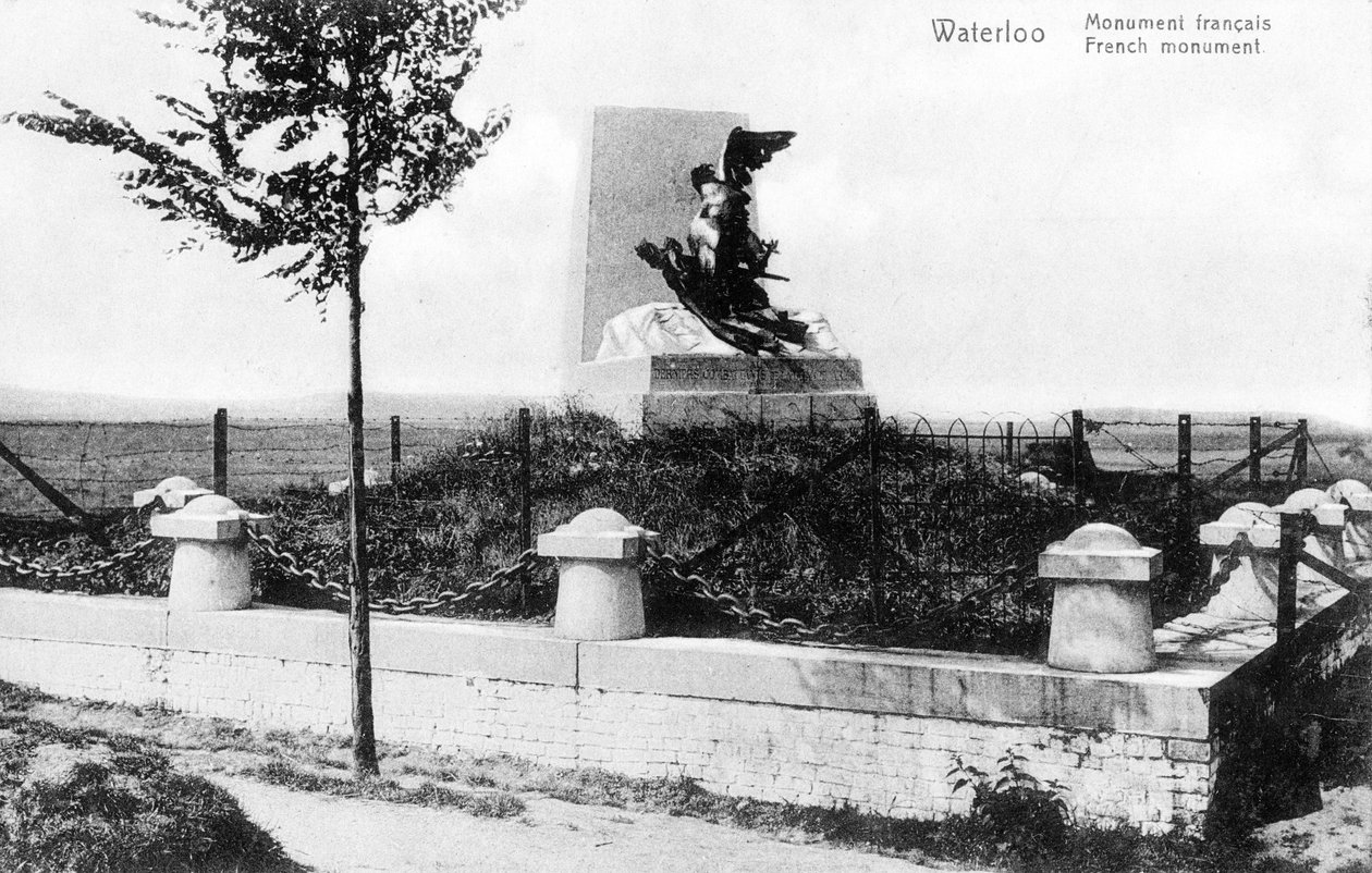 Francouzský památník bitvy u Waterloo, pamětní pohlednice, c.1912 (fotolitho) od Belgian Photographer