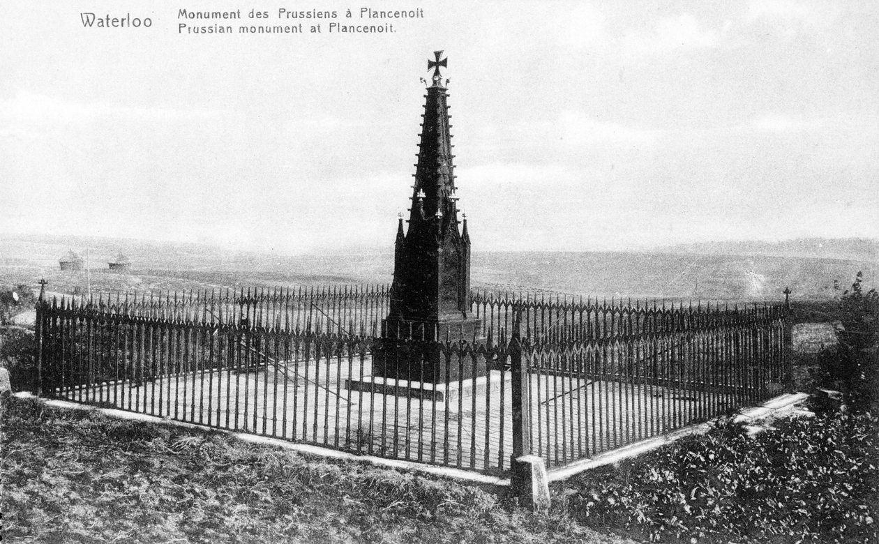 Pruský památník v Plancenoitu, pamětní pohlednice c.1912 (fotolitho) od Belgian Photographer