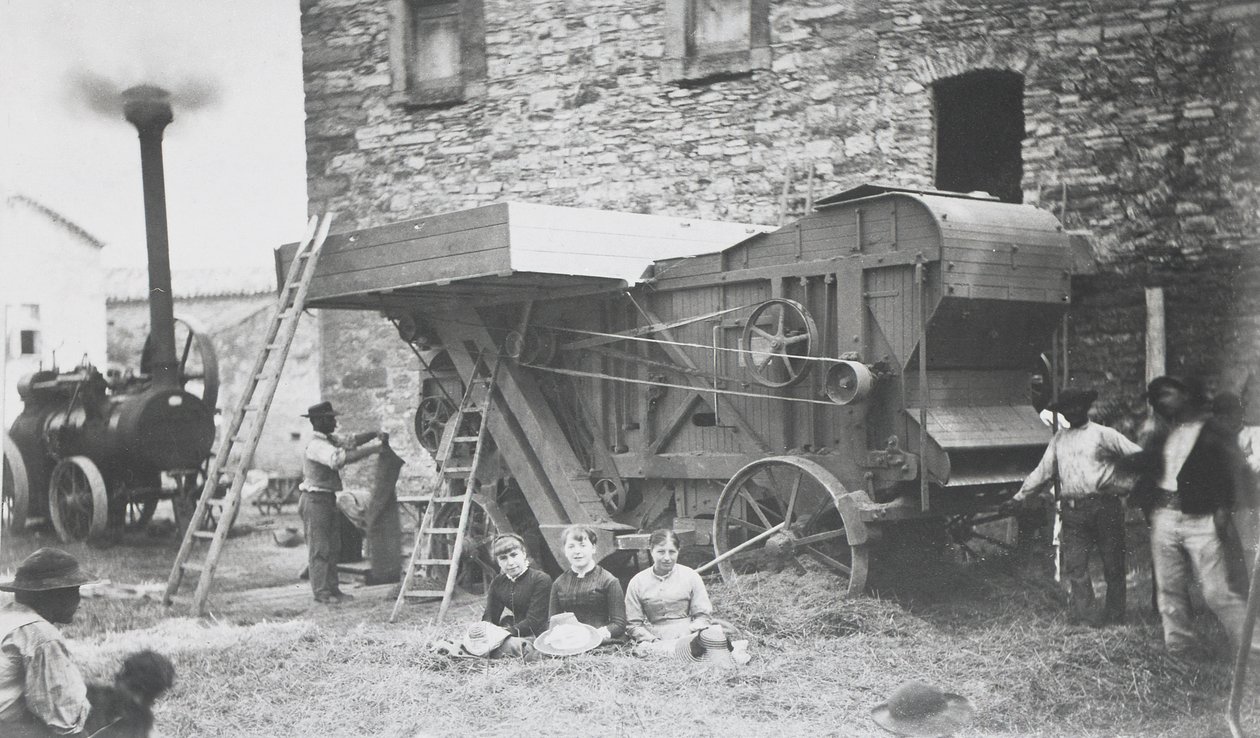 Parní mlátička, Mons, 1883 od Belgian Photographer
