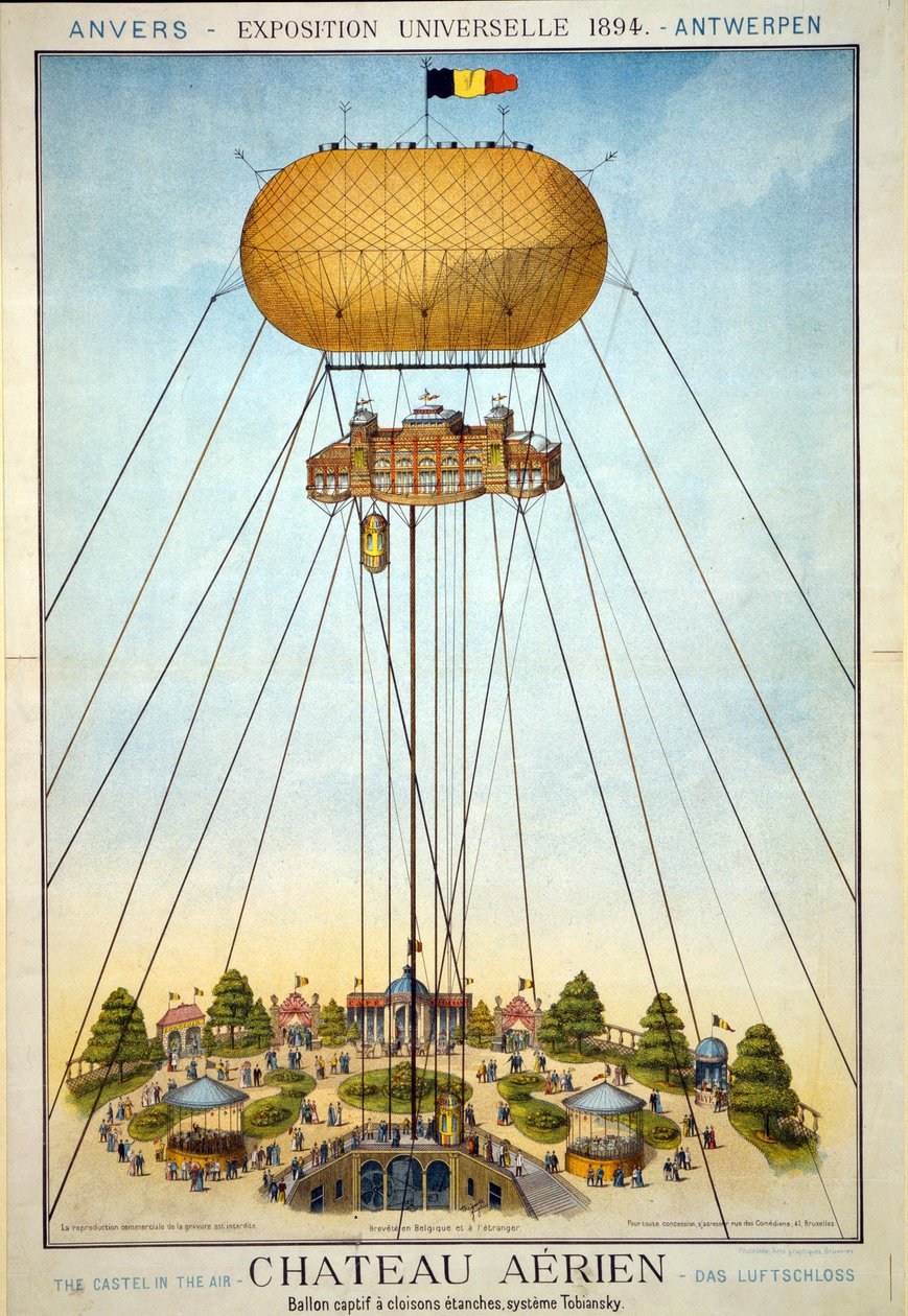 Letecký zámek, Všeobecná výstava, 1894 od Belgian School