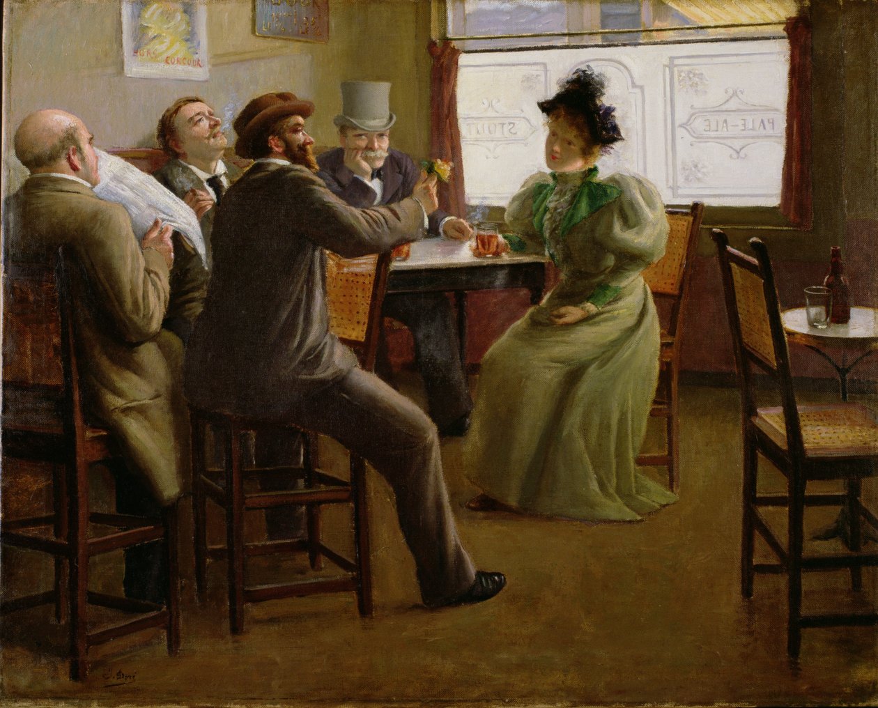 Interiér baru, kolem roku 1880 od Belgian School