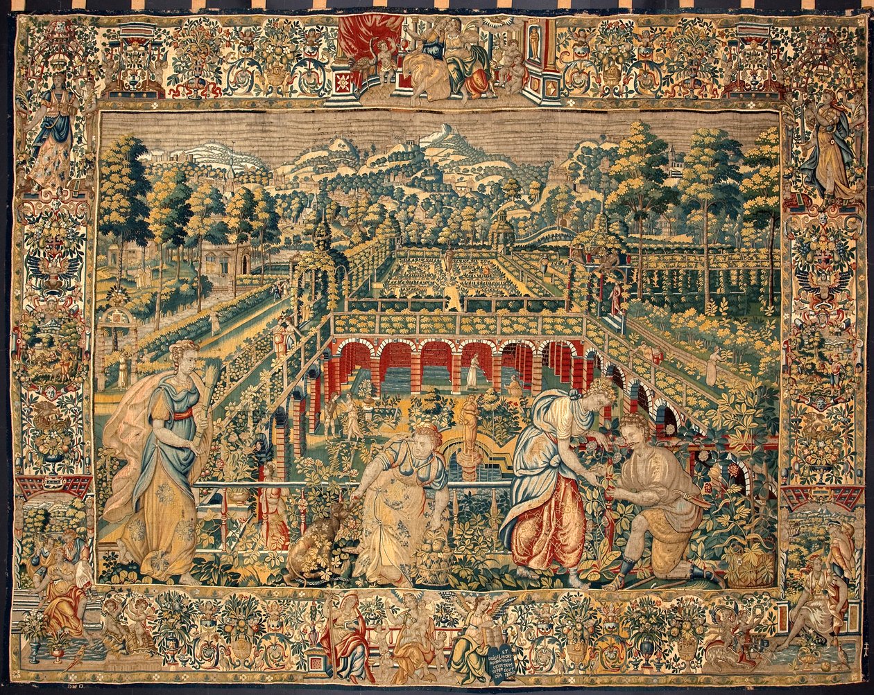 Scéna sklizně ovoce. Tapiserie bruselských manufaktur. 16. století Genes, Musei di Strada Nuova od Belgian School