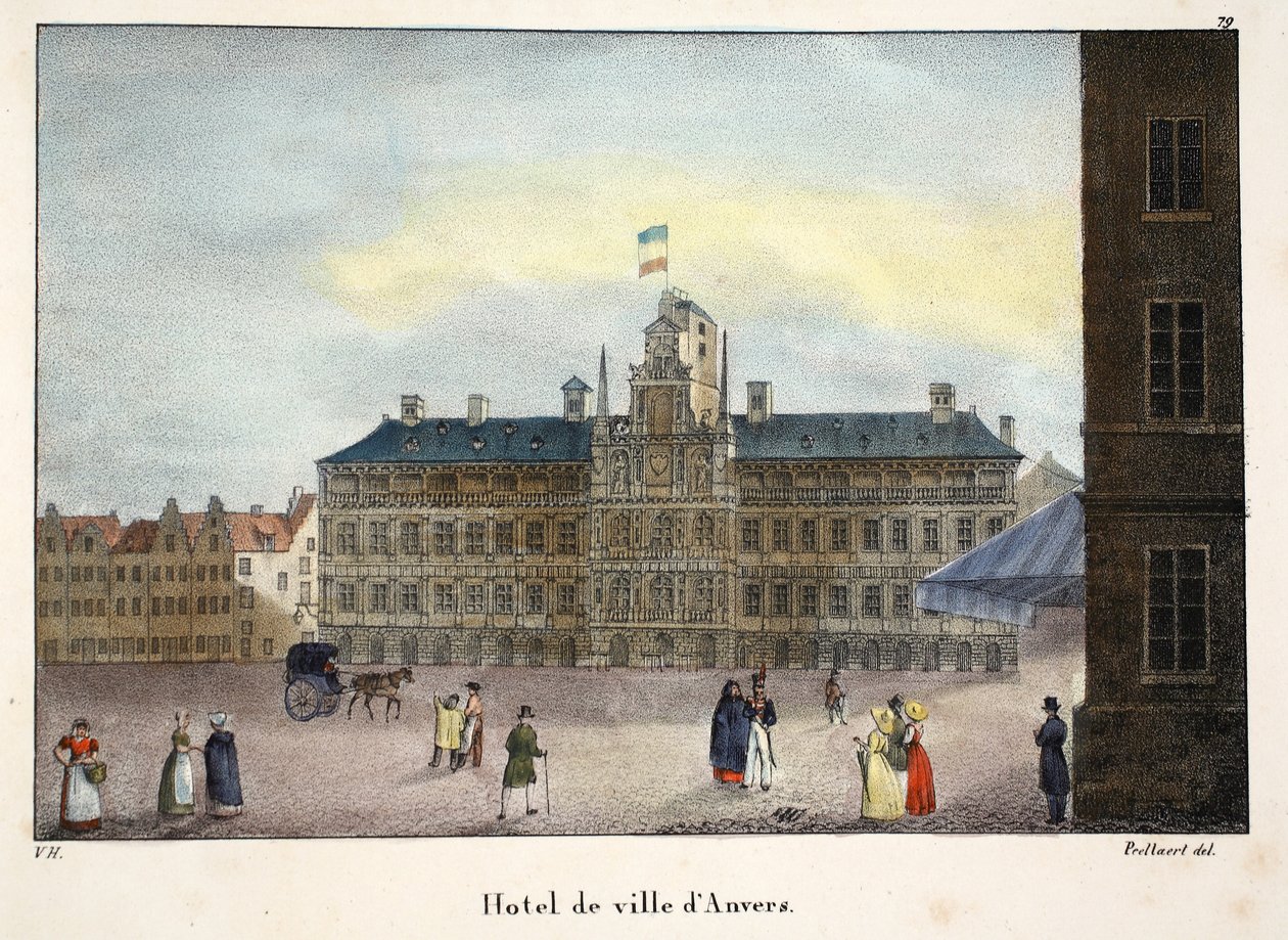 Hotel de ville dAnvers, kolem roku 1895 (fotochrom) od Belgian School