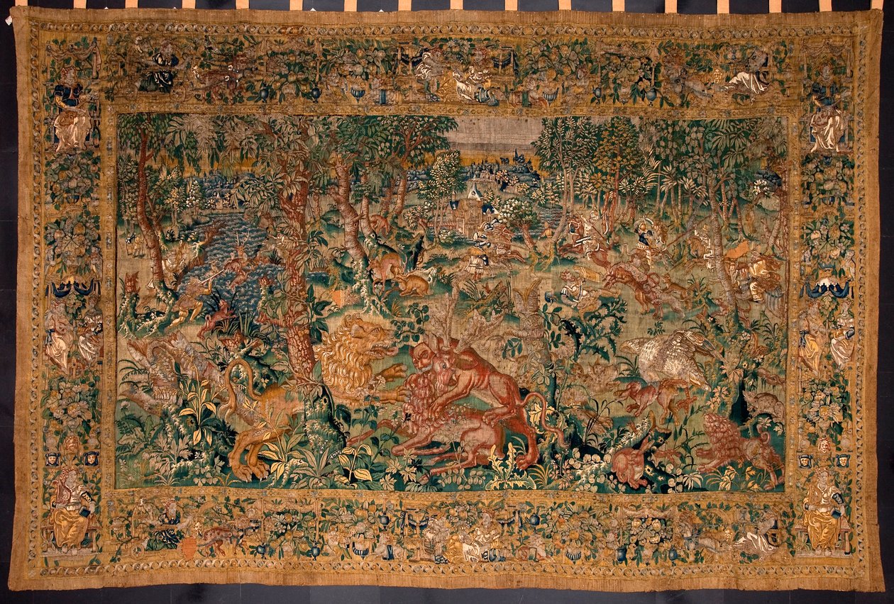 Lovecká scéna Tapiserie vyrobená v bruselských manufakturách. 16. století Genes, Musei di Strada Nuova od Belgian School