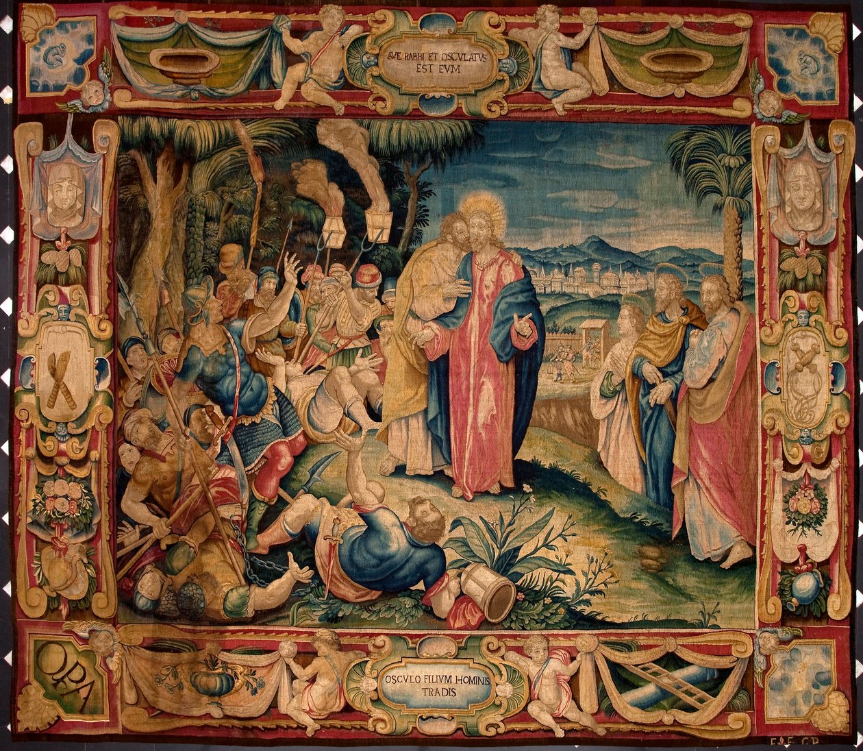 Jidášův polibek. Gobelín vyrobený v bruselských manufakturách. 16. století Ženeva, Musei di Strada Nuova od Belgian School