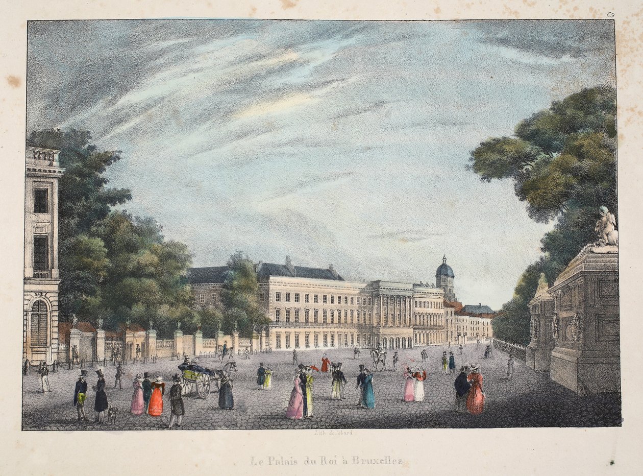 Královský palác v Bruselu, kolem roku 1895 (fotochrom) od Belgian School