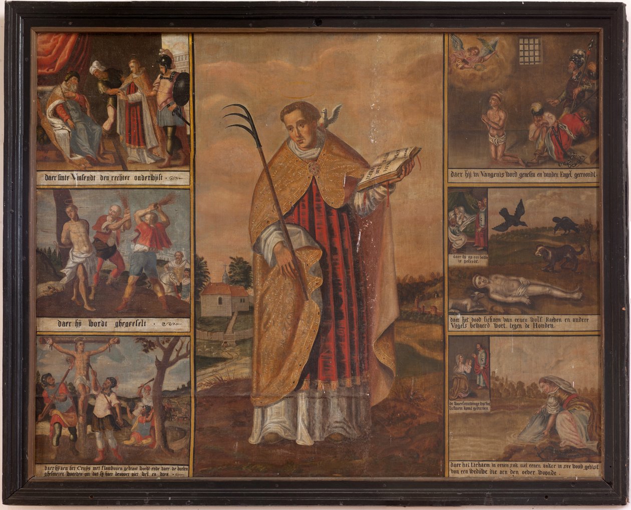 Maarke. Kaple (Sint-Vincentiuskapel). interiér. Malování. Mučedník svatého Vincenta. 19. století. od Belgian School