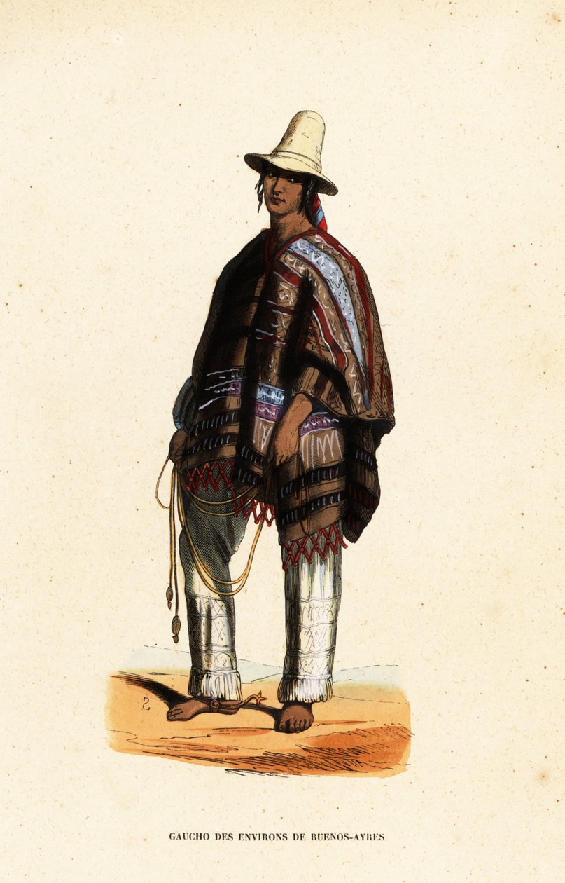 Indiánský gaucho z oblasti Buenos-Ayres, Argentina od Belgian School