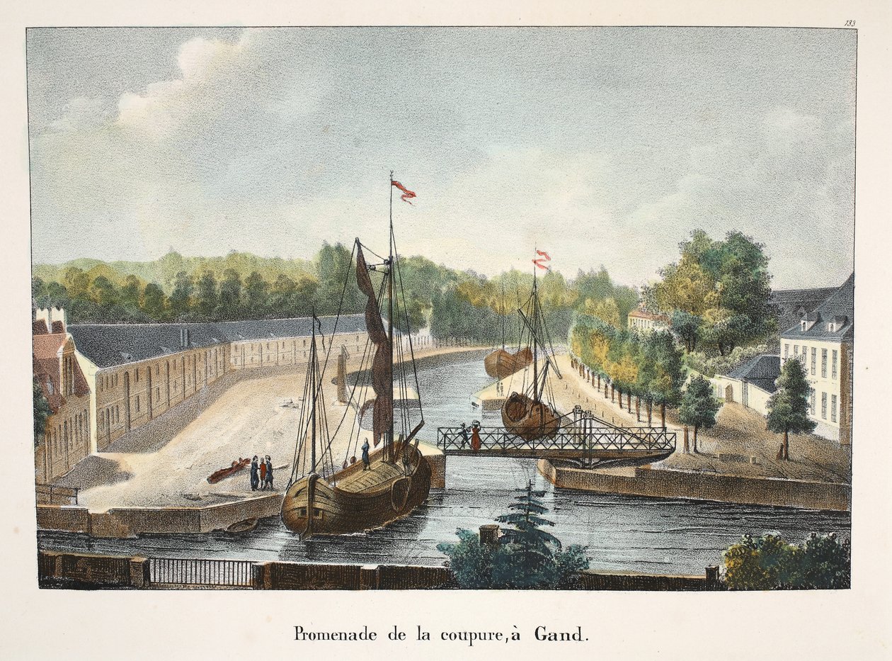 Promenade de la coupe, v Gentu, kolem roku 1895 (fotochrom) od Belgian School