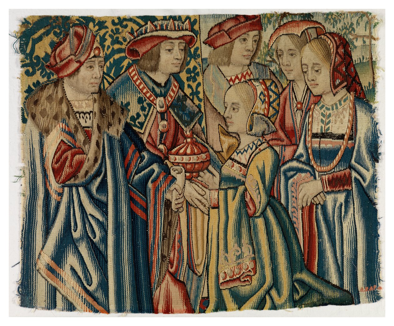 Fragment tapiserie zobrazující svatbu Ludvíka XII. s Jeanne, dcerou Ludvíka XI., z Bruselu od Belgian School