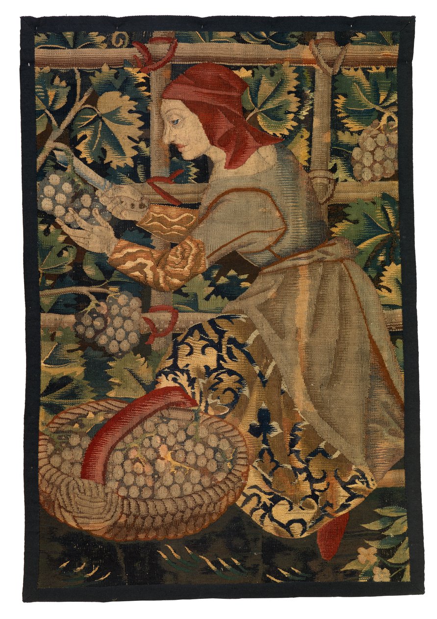 Fragment tapiserie zobrazující Vintagera, možná z Tournai od Belgian School
