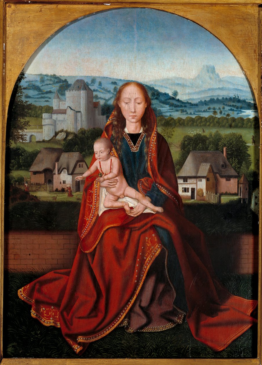Obraz Panny a dítěte z antverpské školy z 15. století Lutych, Muzeum výtvarných umění od Belgian School