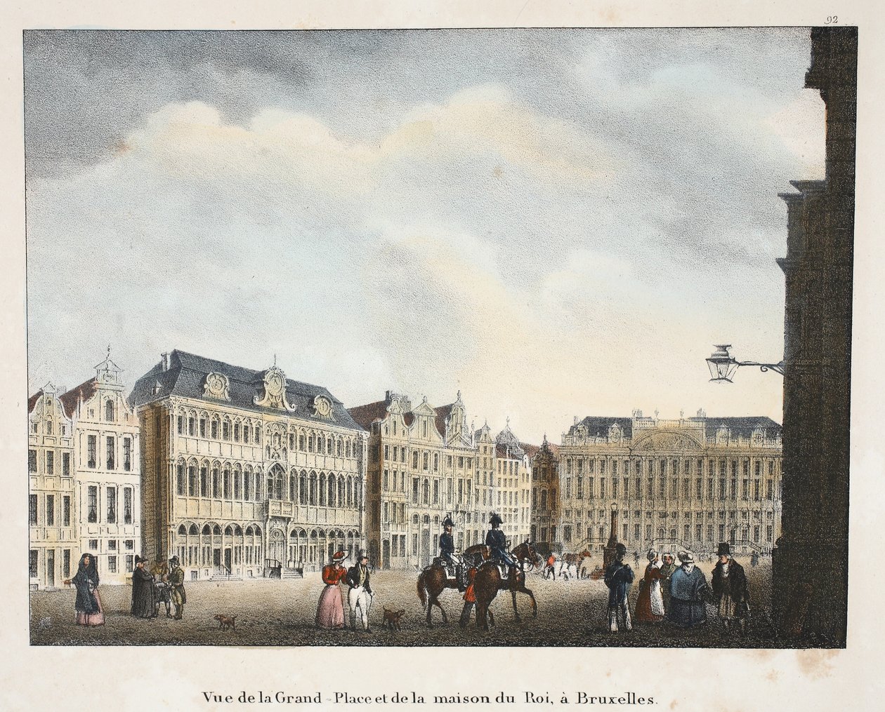Pohled na Grand Place a Maison du Roi, v Bruselu, cca 1895 (fotochrom) od Belgian School