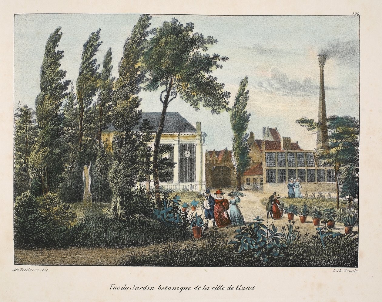 Pohled na botanickou zahradu města Gent, kolem roku 1895 (fotochrom) od Belgian School