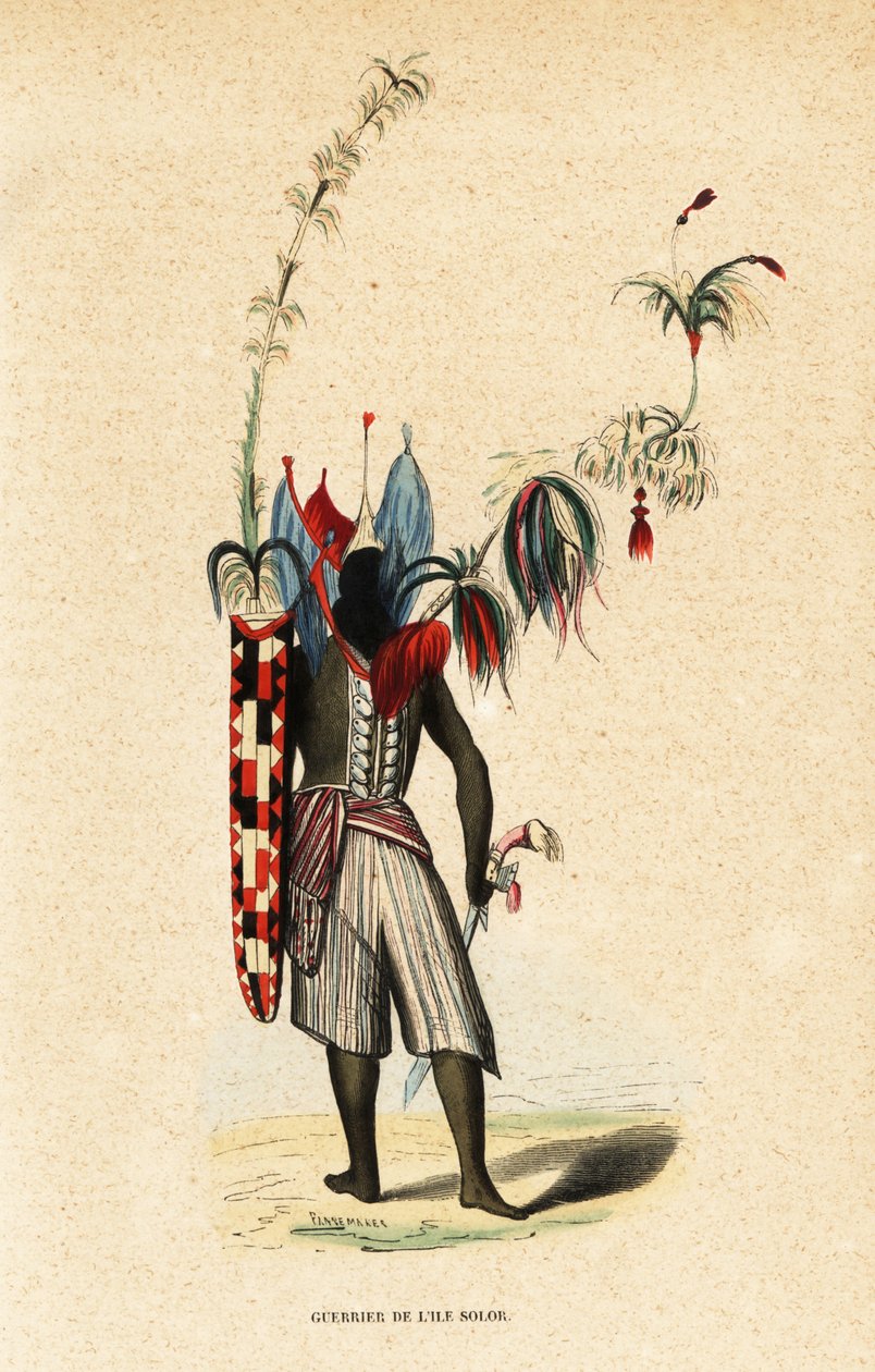 Warrior of Solor Island, Malé Sundy, Indonésie od Belgian School