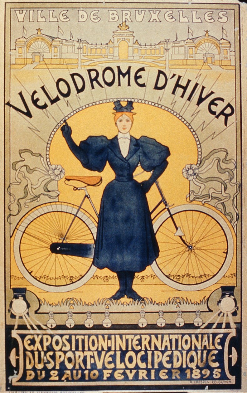 Zimní cyklistická závodní dráha, Mezinárodní výstava velocipedických sportů Brusel, 2.–10. února 1895 od Belgian School