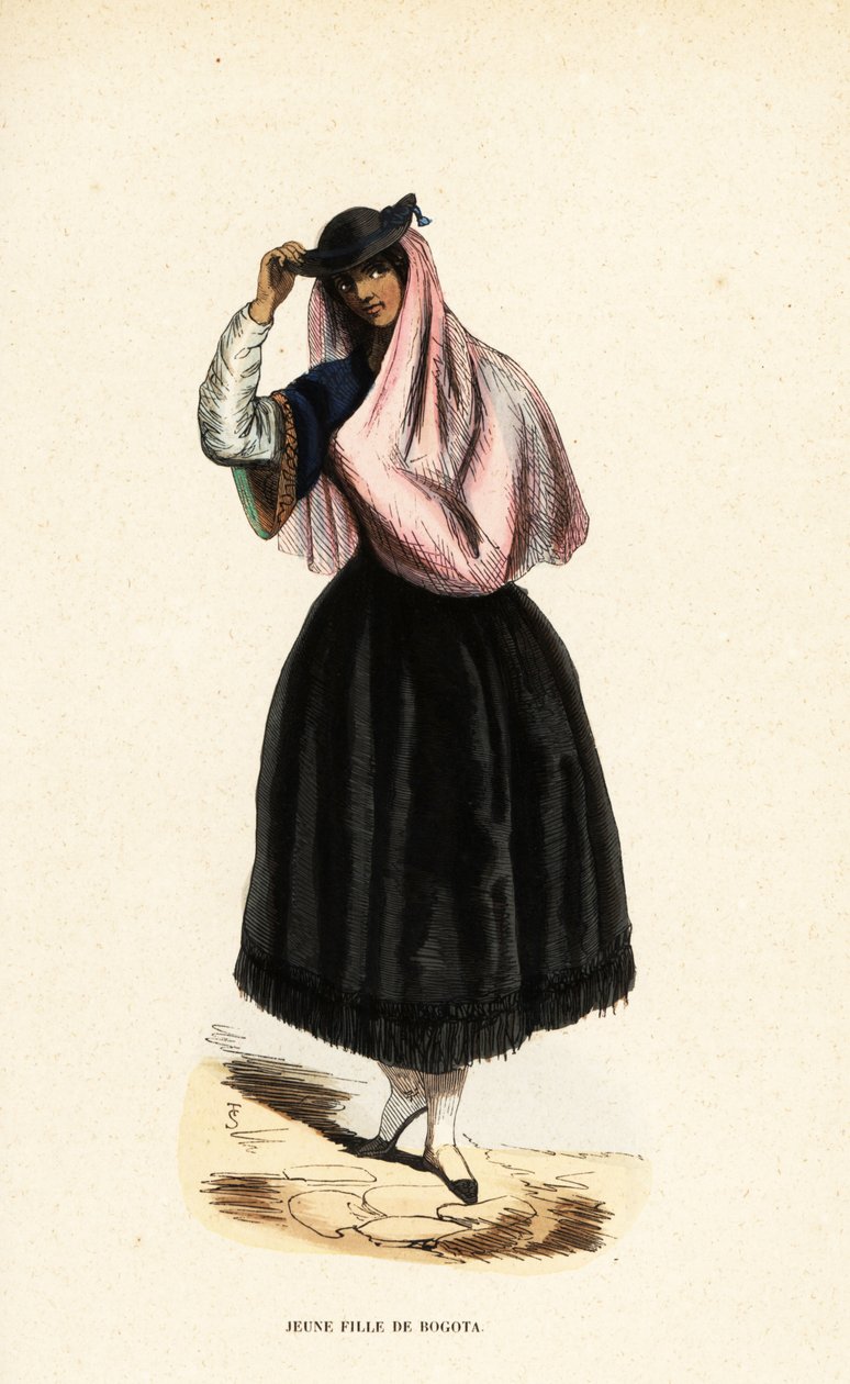 Mladá žena z Bogoty, Kolumbie od Belgian School