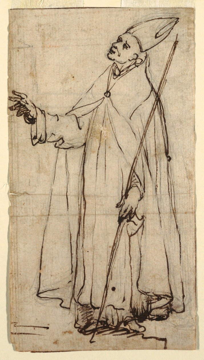 Kresba, Stojící biskup, asi 1620 od Belisario Corenzio