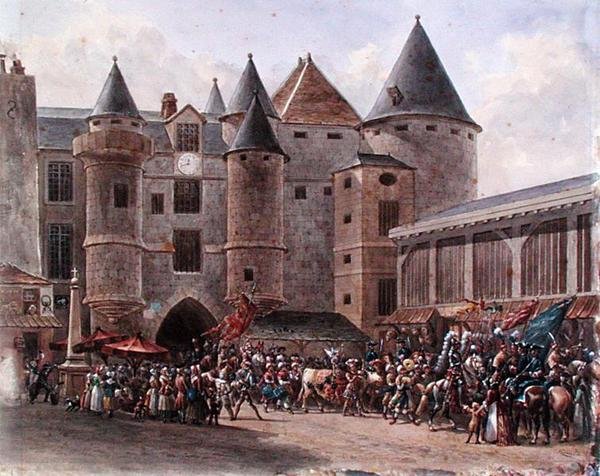 Vykrmená kráva v Chatelet (akvarel na papíře) od Benard Benard