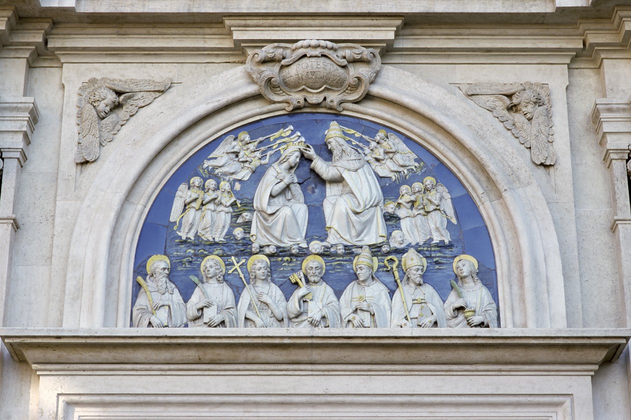 Korunovace Panny Marie (glazovaná terakota) od Benedetto Buglioni