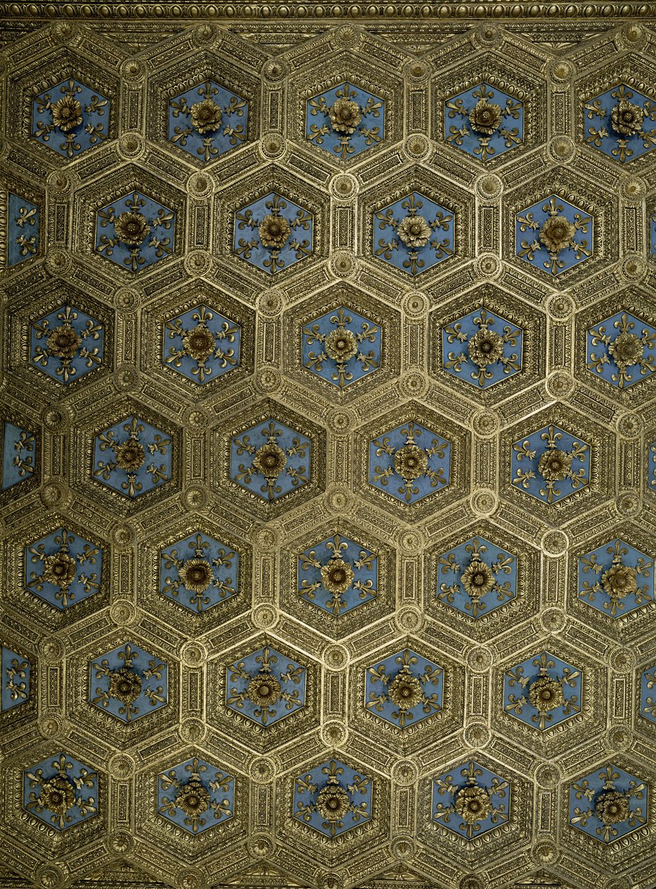 Stropní výzdoba Sala dei Gigli od Benedetto da Maiano