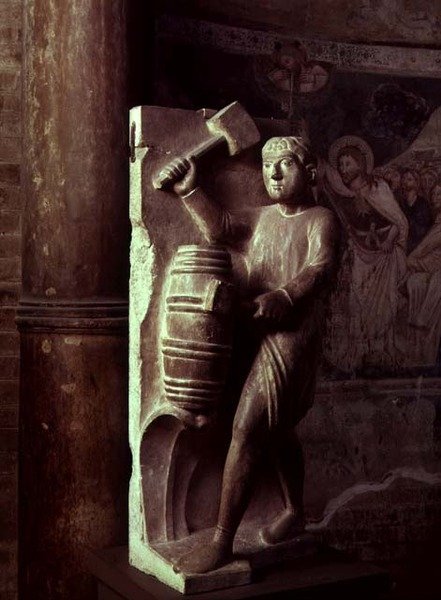 Cooper: Srpen ze sochařského kalendáře Práce měsíců, cca 1200 (kámen) od Benedetto Antelami